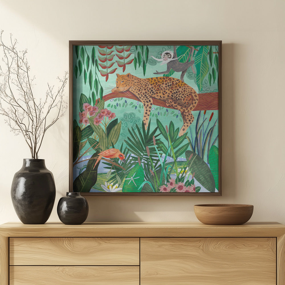 Leopard in the jungle Poster