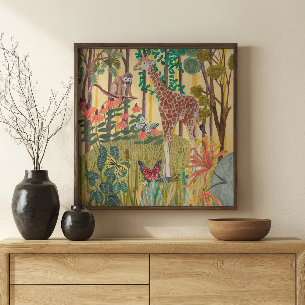 Giraffe in nature Poster