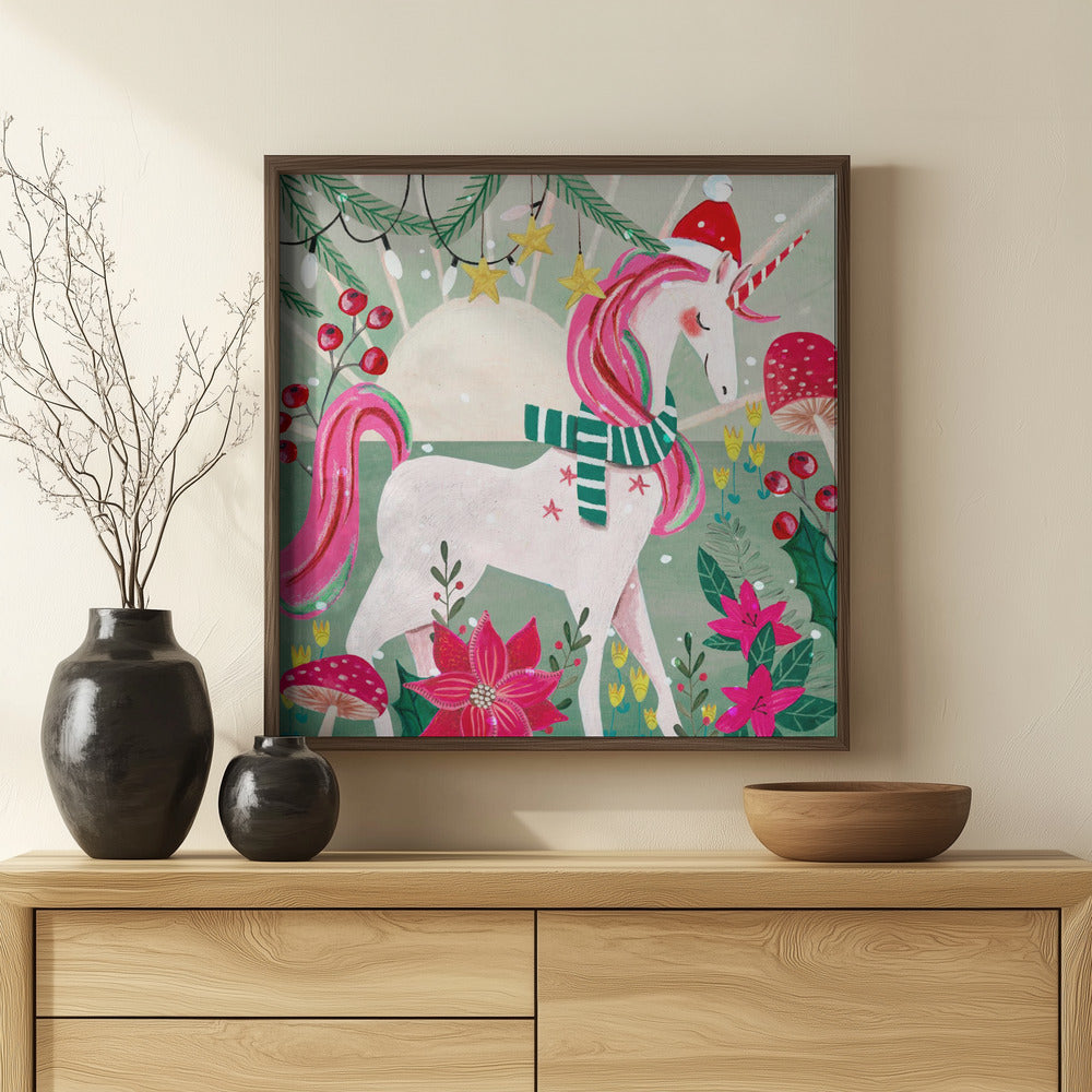 Christmas Unicorn Poster