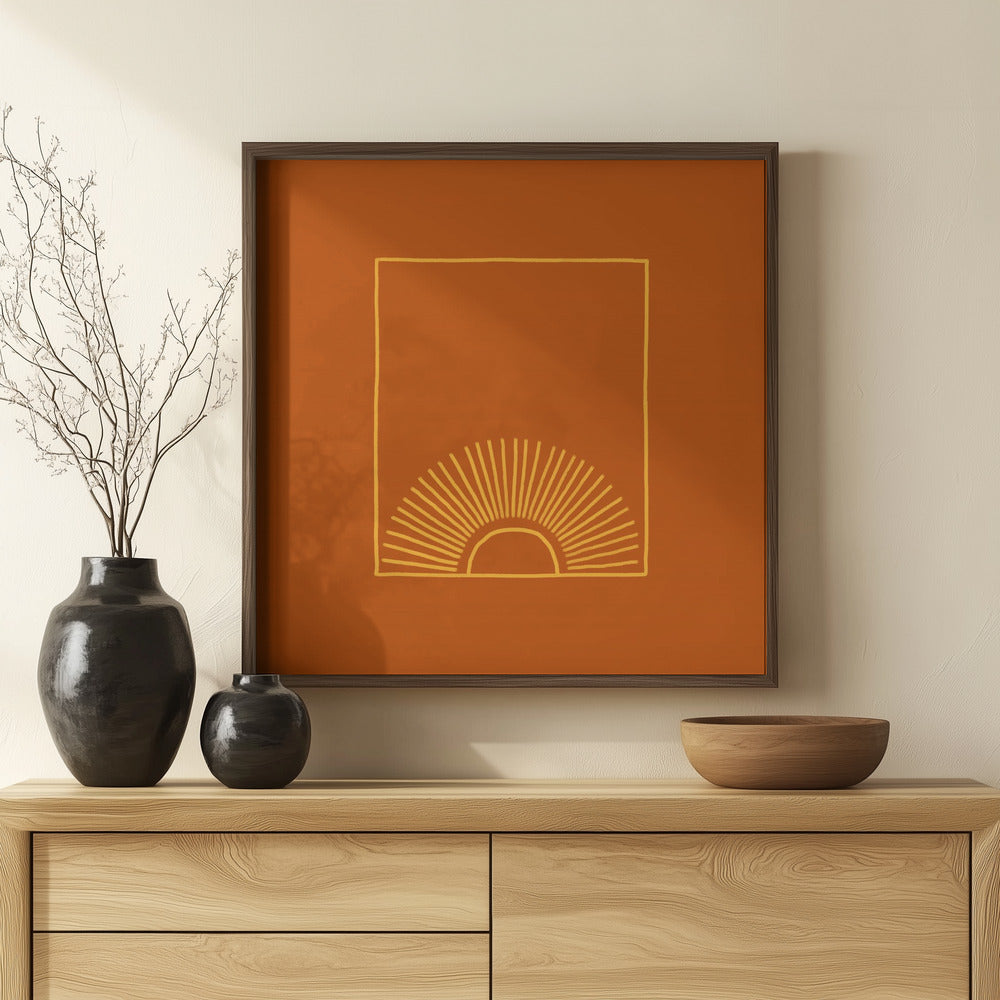 Caramel Minimal Sun Poster