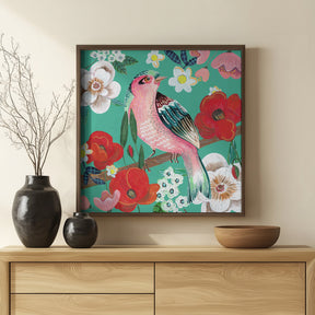 Bird and Flowers Poster