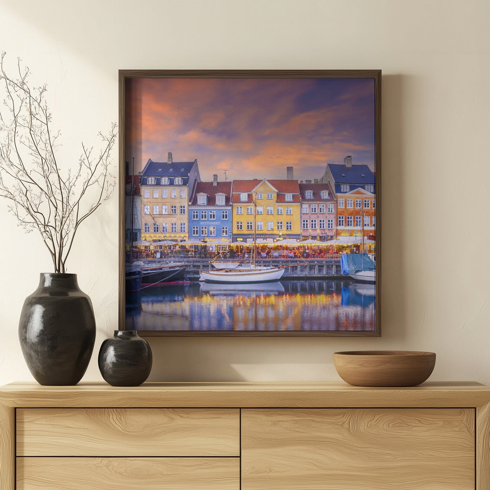 COPENHAGEN Charming Evening Mood at Nyhavn Poster