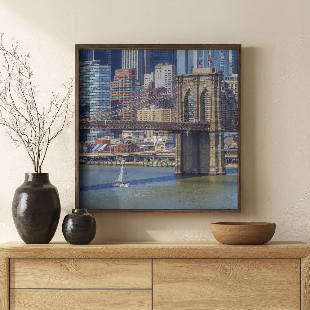 NEW YORK CITY Brooklyn Bridge &amp; Manhattan Skyline Poster