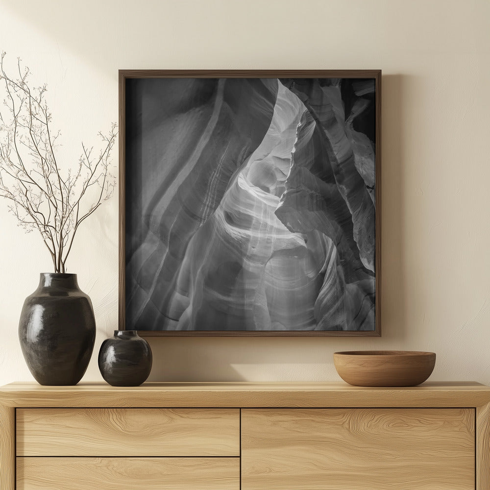 MONOCHROME ANTELOPE CANYON Daylight Poster