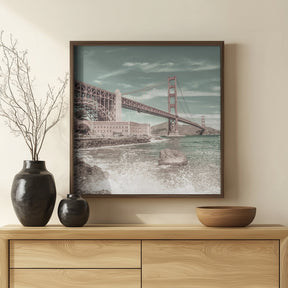 GOLDEN GATE BRIDGE Coastline Impression | urban vintage style Poster