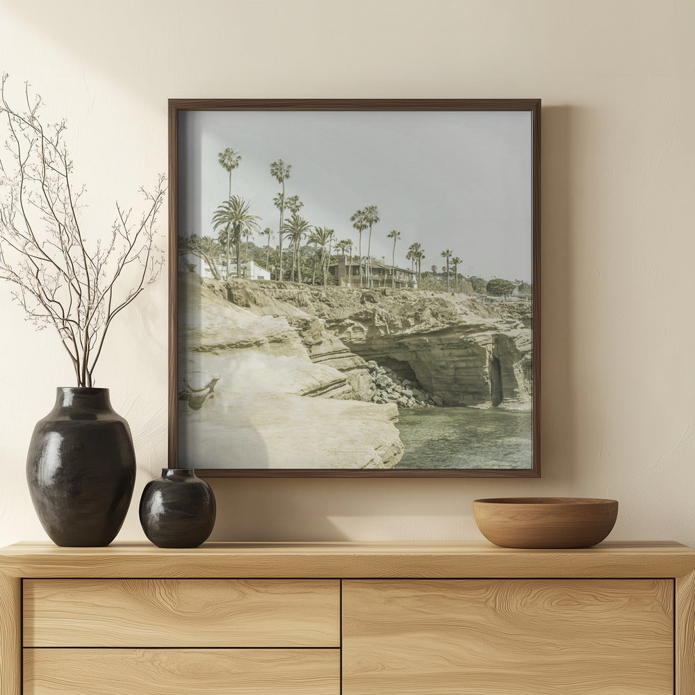 SAN DIEGO Vintage Sunset Cliffs Poster