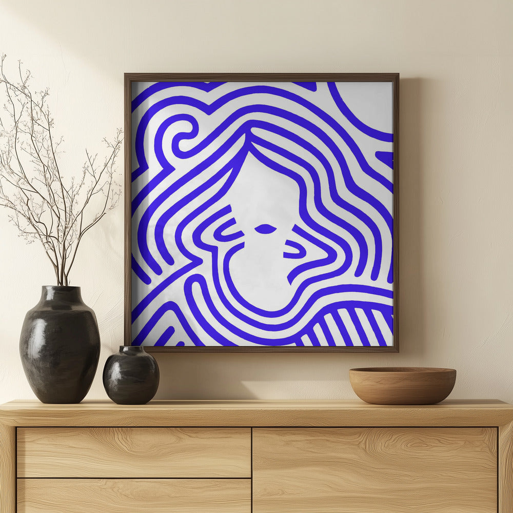 Berit in cobalt blue Poster