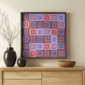 Granny squares blanket Poster