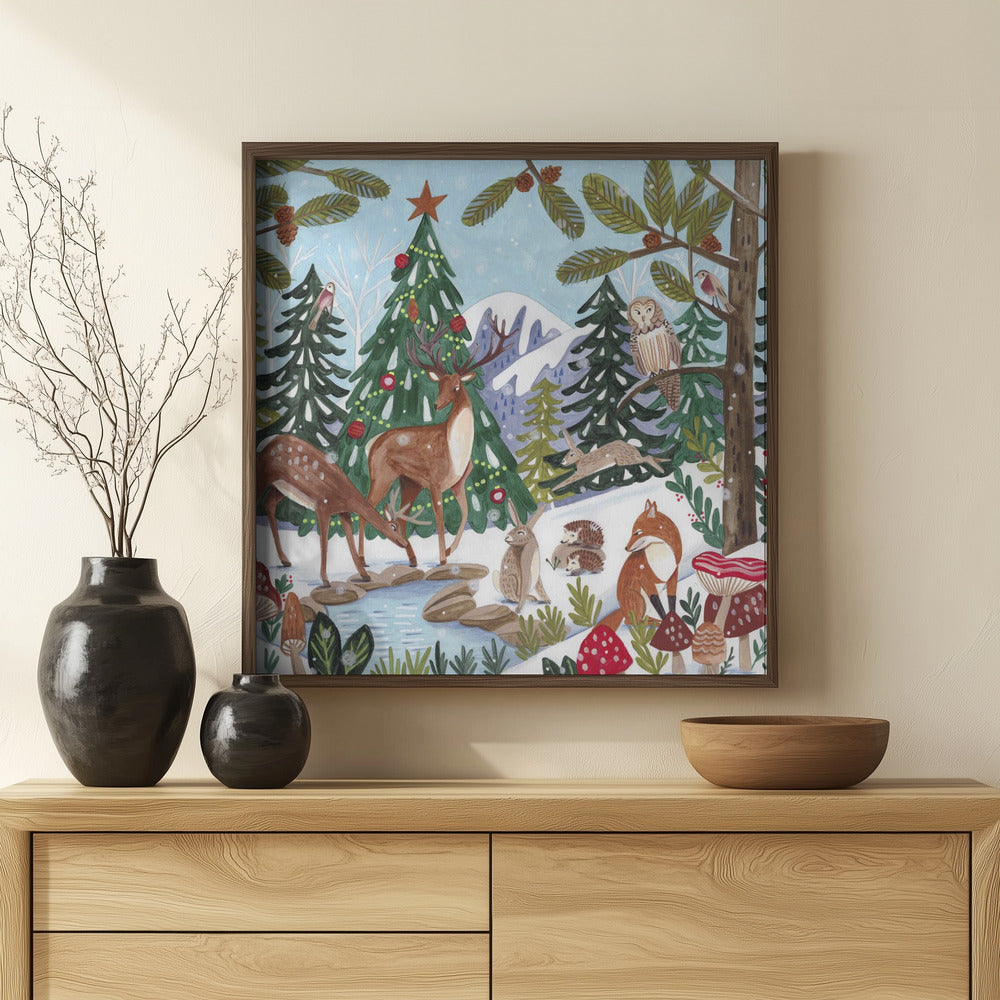 Animals in the mountains Poster