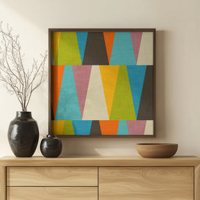 Retro Color Block Triangle Poster