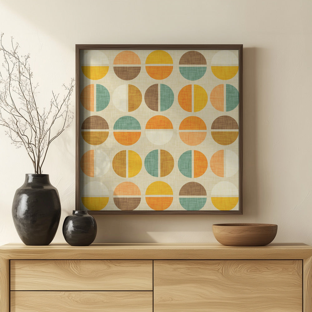 Rainbow Dots - Mid Century Neutral Poster