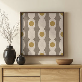 Retro Mod Geo Chain - Taupe - Mid Century Modern Poster