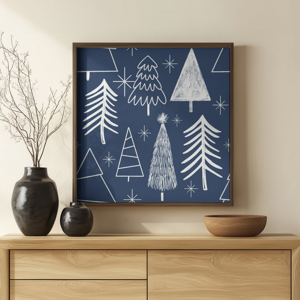 Christmas Tree Evergreen - Tree - Pine Tree Blue Poster