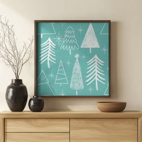 Christmas Tree Evergreen - Tree - Pine Tree Baby Blue Poster