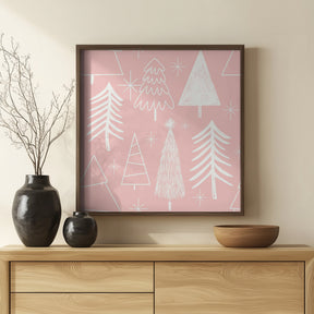 Christmas Tree Evergreen - Tree - Pine Tree Pink Poster