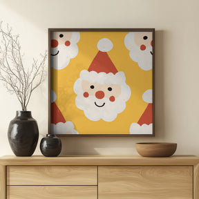 Santa Claus Retro Bold Yellow Poster