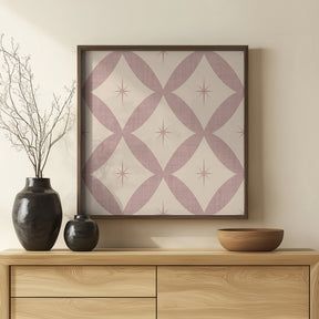 Atomic Star   Mid Century Starburst Mauve Poster