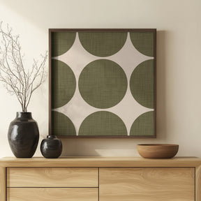 Modern Olive Retro Spheres-Mid Century Modern Poster