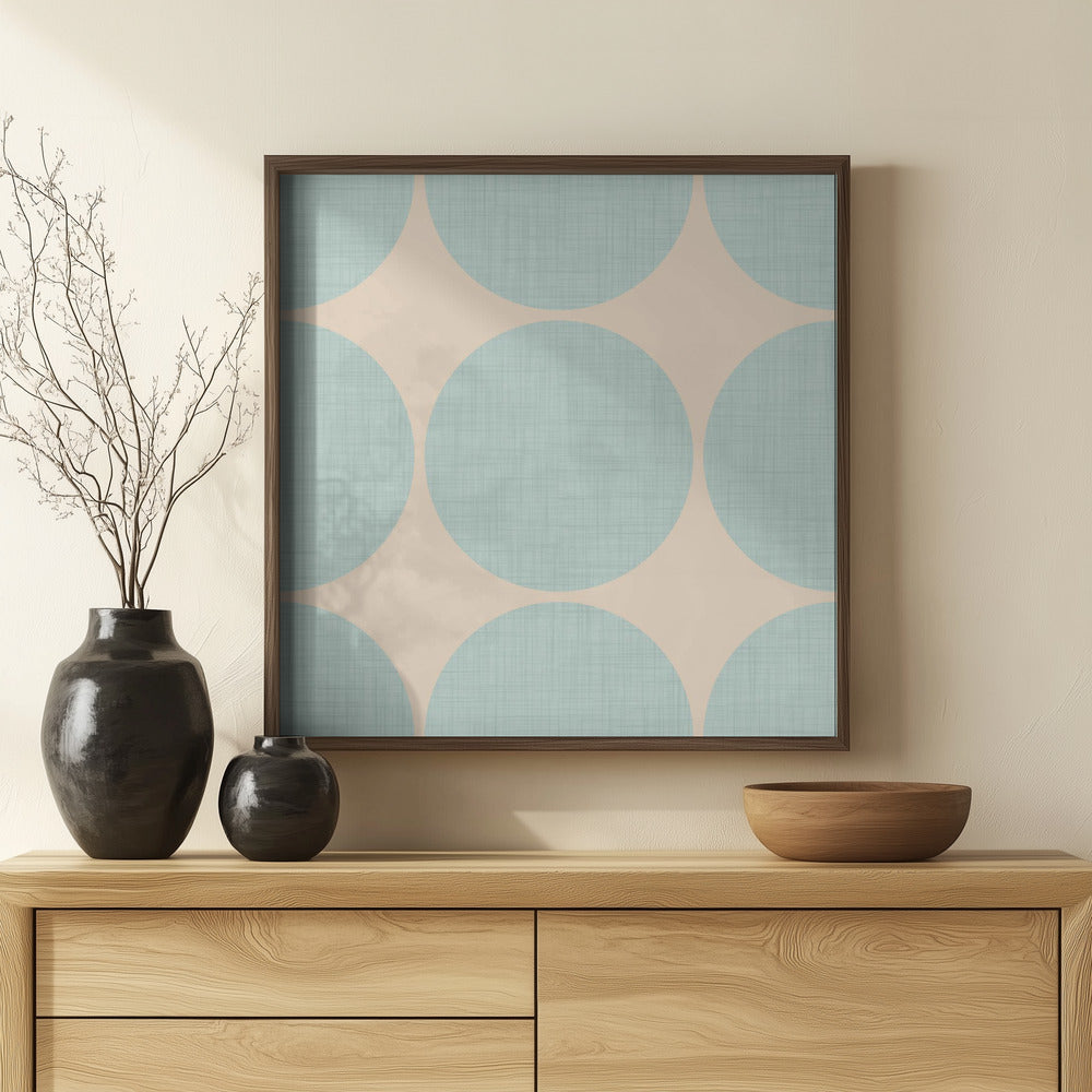 Modern Baby Blue Retro Spheres-Mid Century Modern Poster