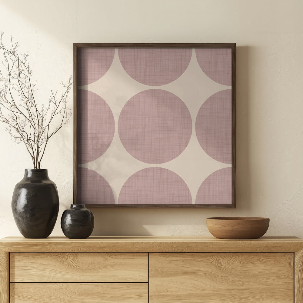 Modern Mauve Retro Spheres-Mid Century Modern Poster