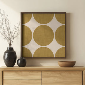 Modern Mustard Retro Spheres-Mid Century Modern Poster