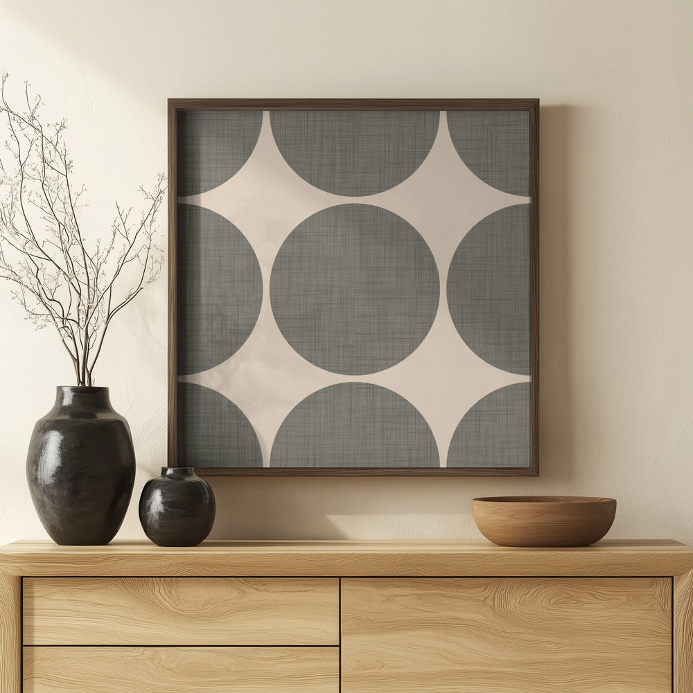 Modern Taupe Retro Spheres-Mid Century Modern Poster