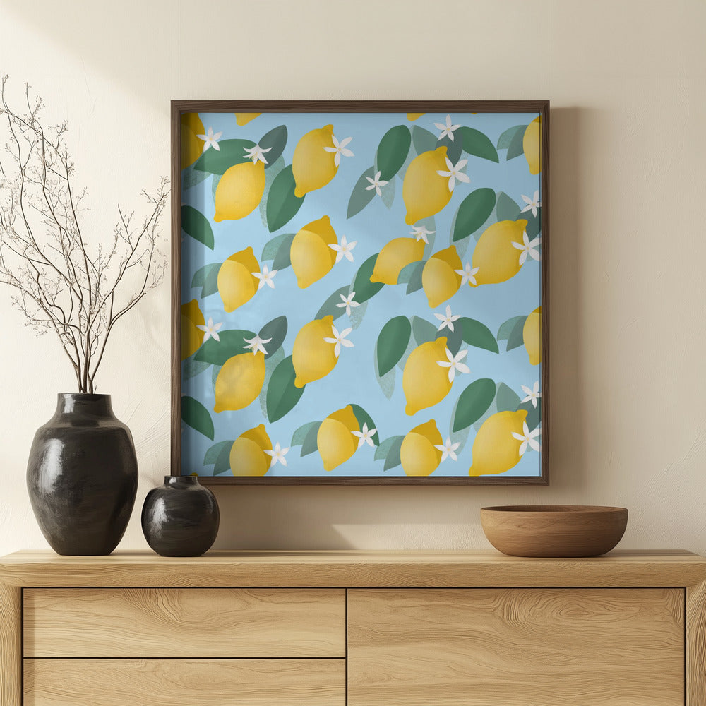 Lemons Pattern Poster