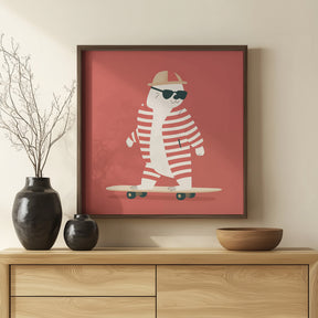 Skateboard Bear Poster