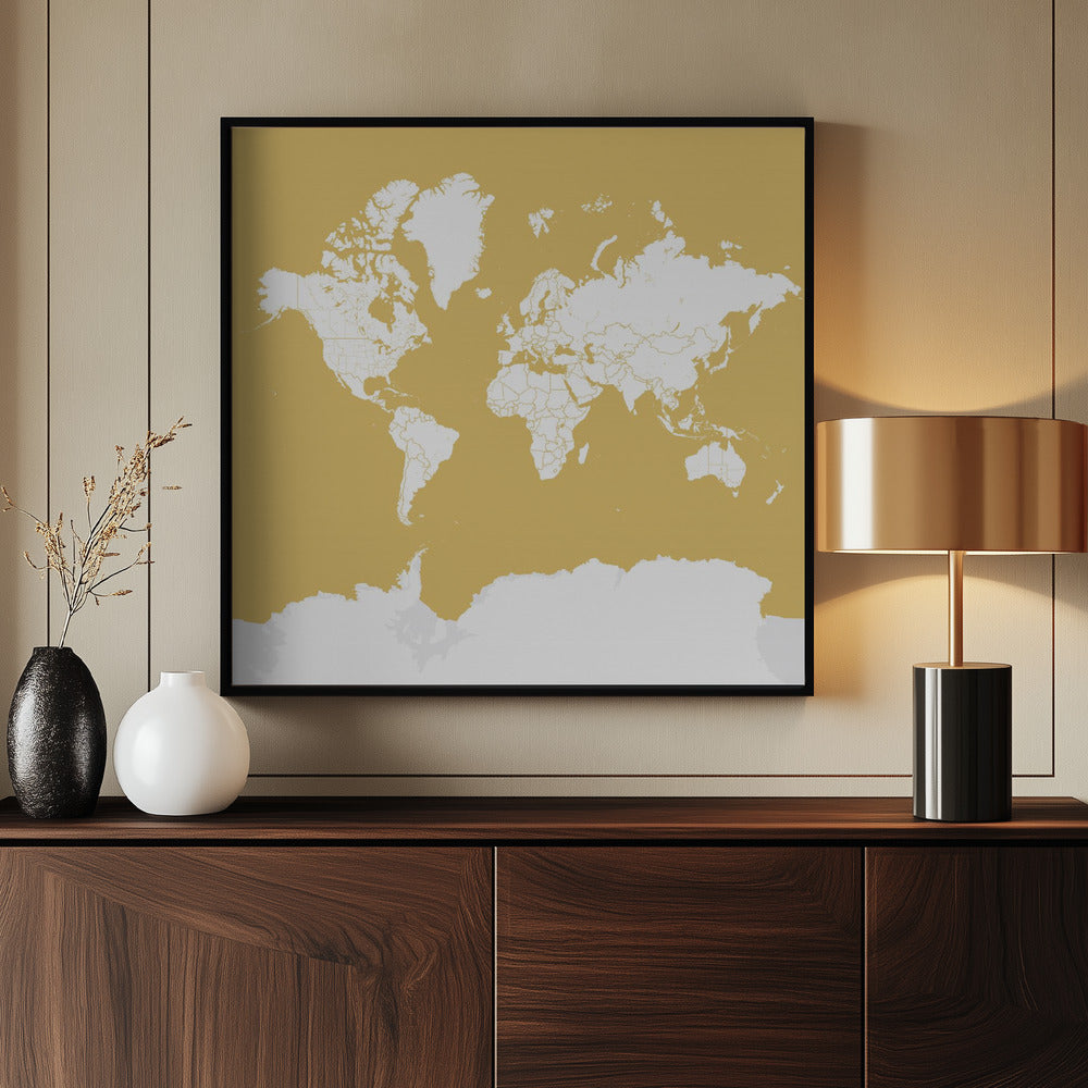 Andrew world map silhouette Poster