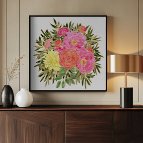 Colorful Nanette floral bouquet Poster