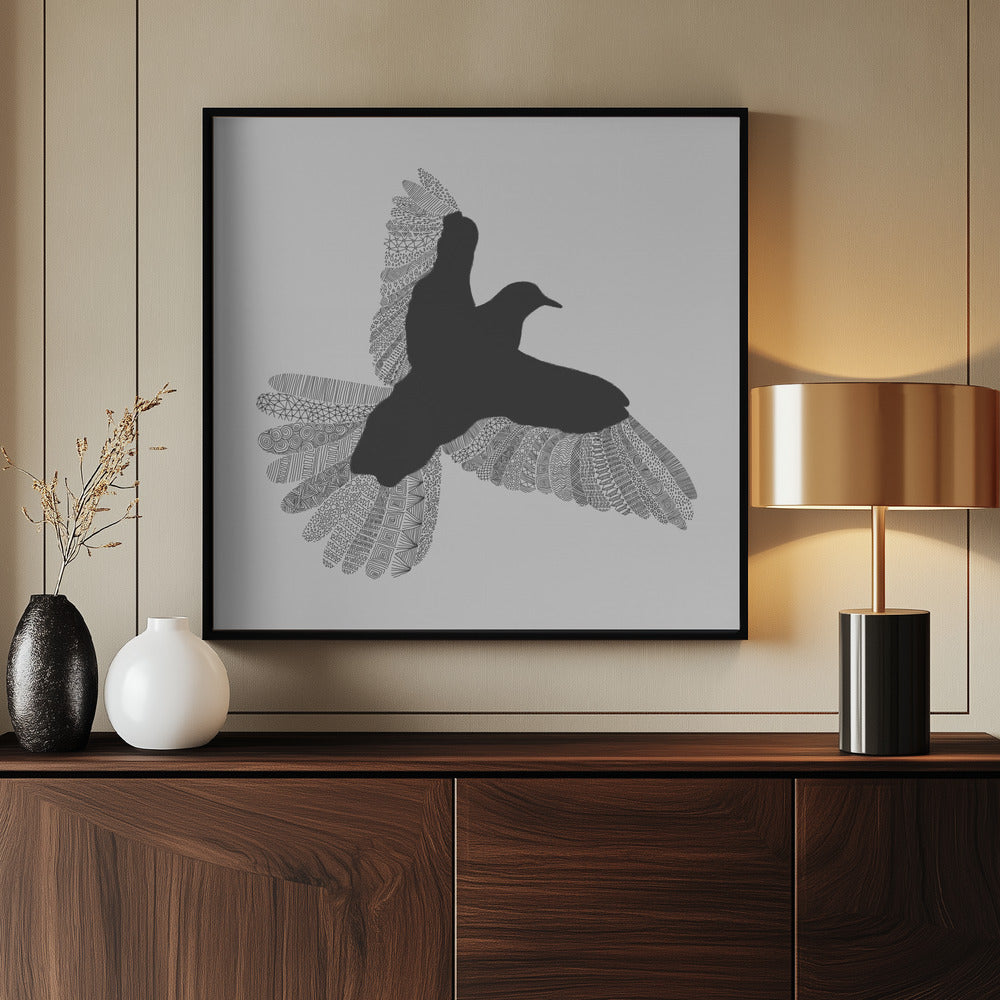 Bird Grey Poster