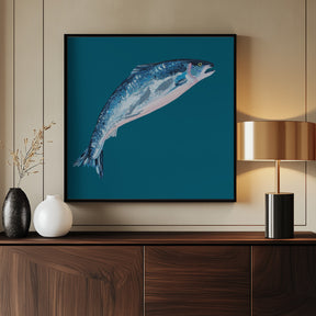 Leaping Salmon Poster