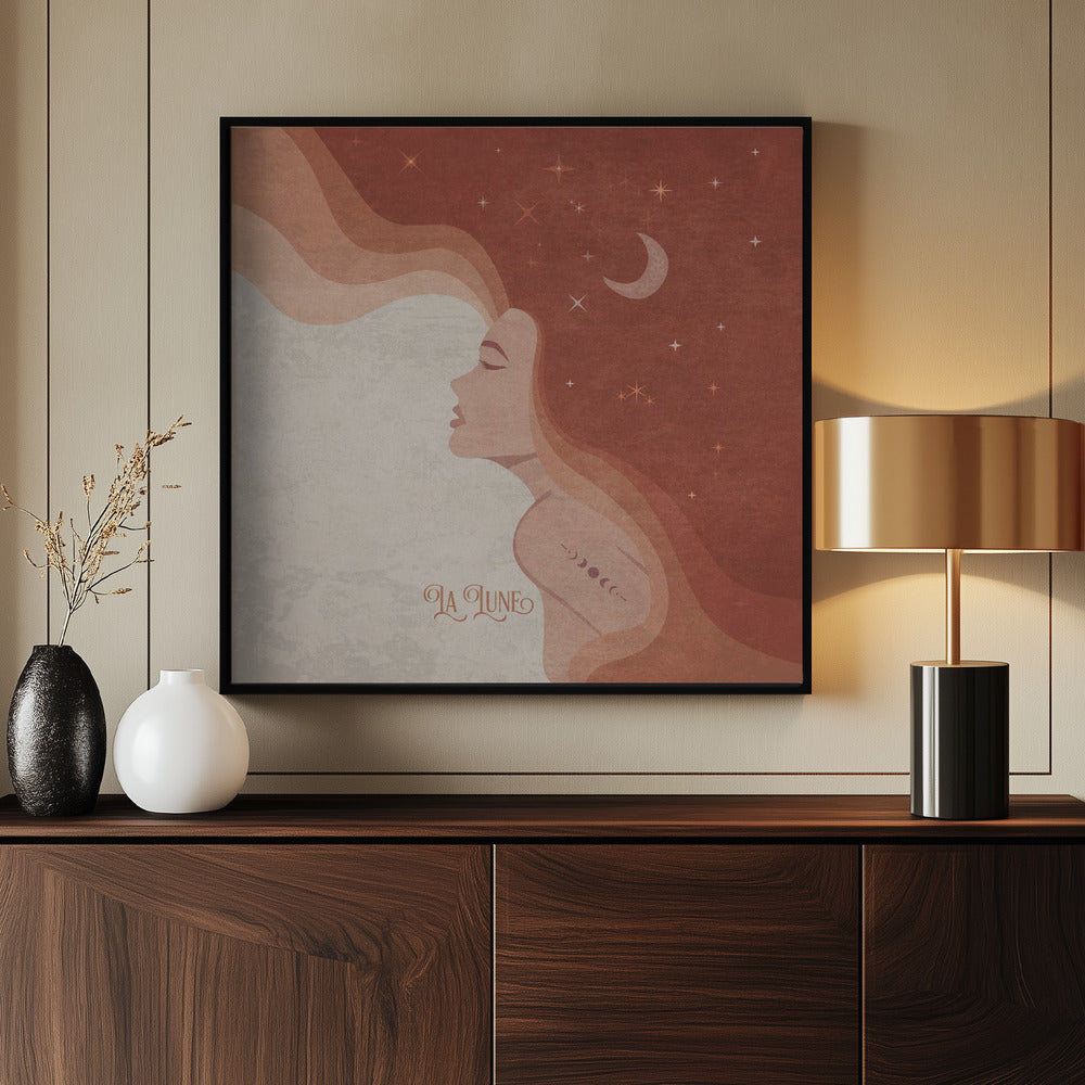 Moon Lady Terracotta Lune Poster