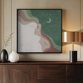 Moon Lady Green Poster