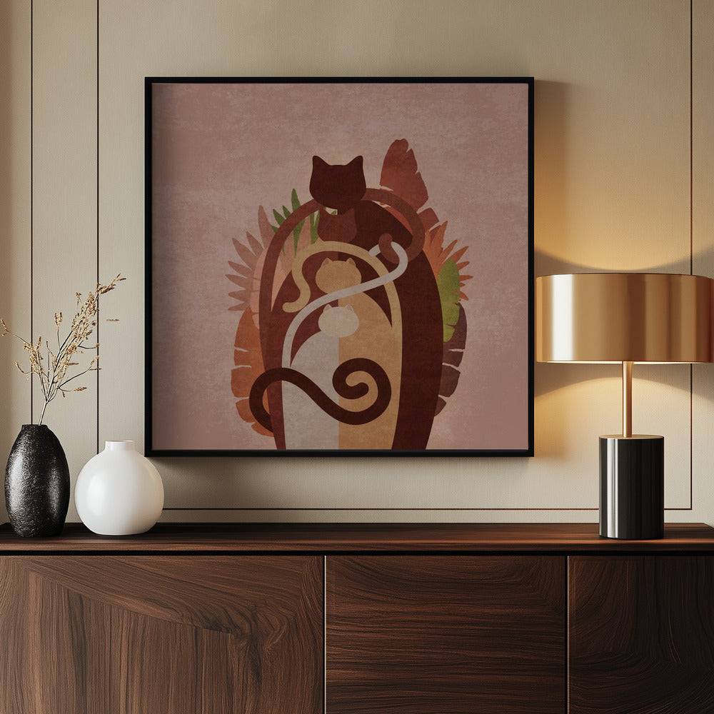 Cat Gang Boho Poster