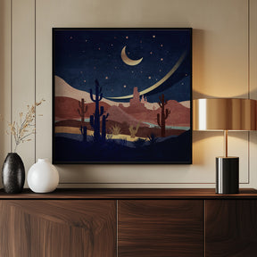 Blue Western Night Poster