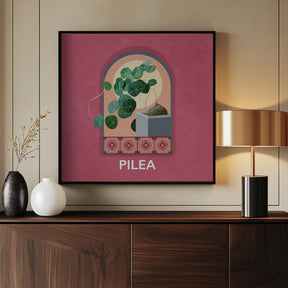 Green Sets Pilea Poster