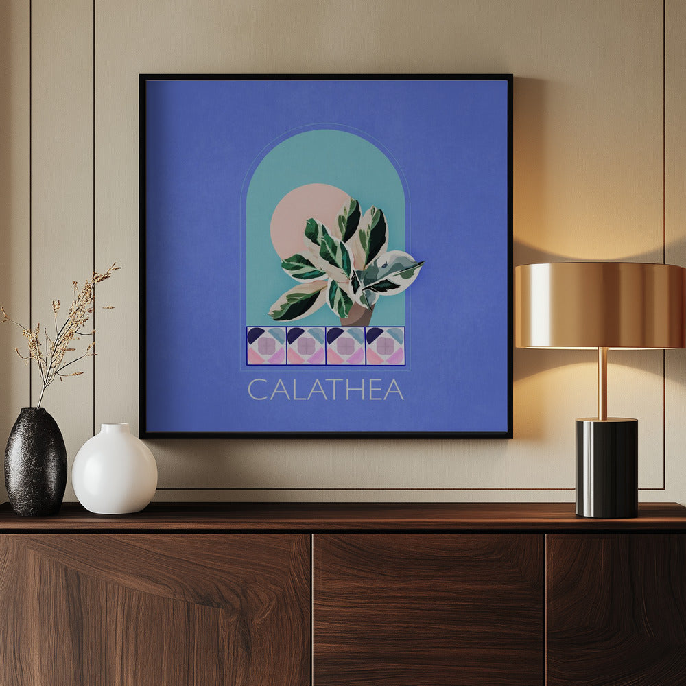 Green Sets Calathea Poster