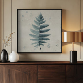 Teal watercolor fern 6 Poster