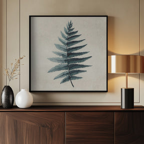 Teal watercolor fern 5 Poster