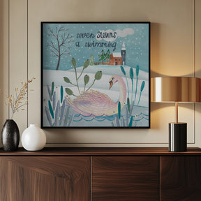 Seven swans a swimming Poster