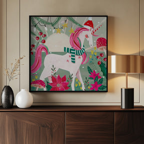 Christmas Unicorn Poster