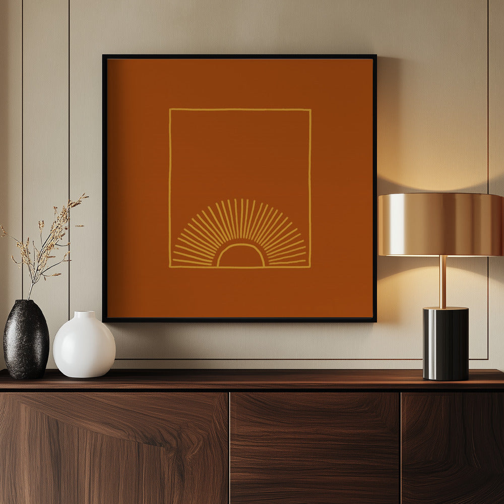 Caramel Minimal Sun Poster