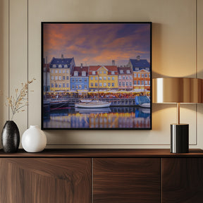 COPENHAGEN Charming Evening Mood at Nyhavn Poster