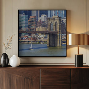 NEW YORK CITY Brooklyn Bridge &amp; Manhattan Skyline Poster