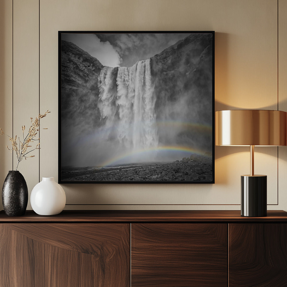 ICELAND Skogafoss double rainbow Poster