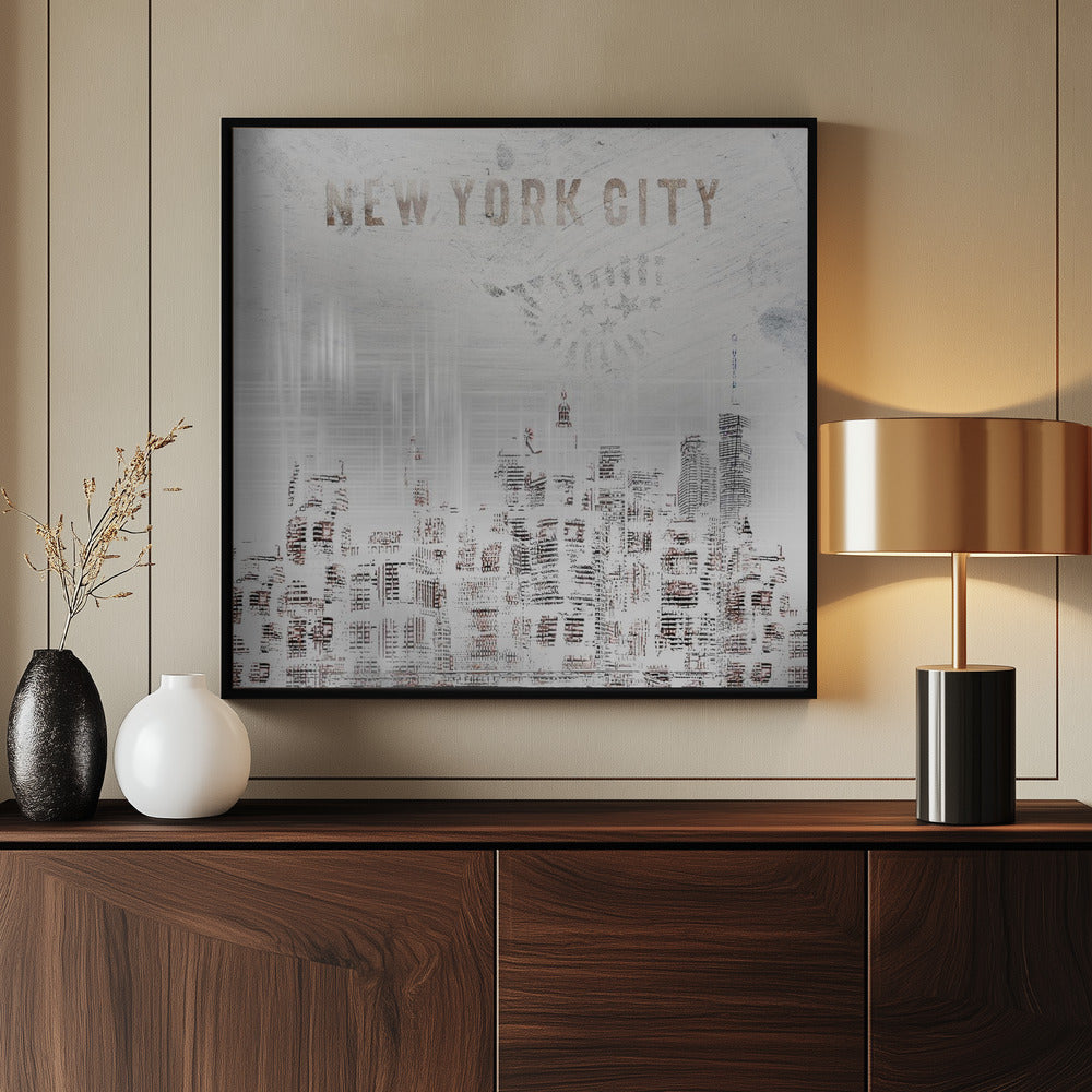 MODERN ART New York City Skylines | shabby chic Poster