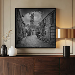 EDINBURGH Circus Lane - Monochrome Poster