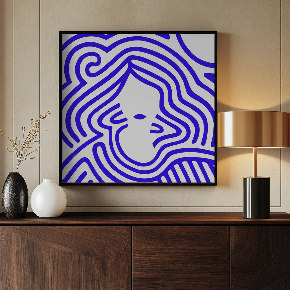 Berit in cobalt blue Poster