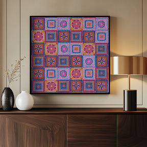 Granny squares blanket Poster